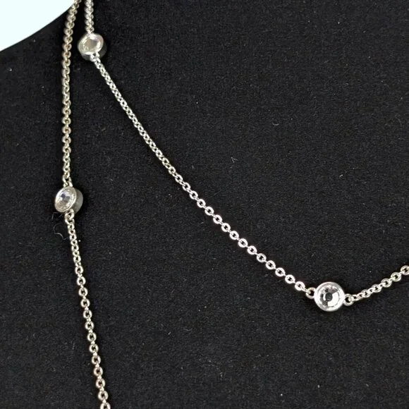 Premier Designs Long Rhinestone Chain Necklace - Picture 3 of 5